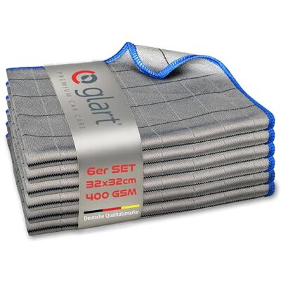 Glart 44C6B 6X Carbontücher, Fensterputztücher, Scheibentuch, Carbon Auto Tücher, Mikrofaser Glastücher, Auto Fenstertuch ohne Streifen & Schlieren, Scheiben Poliertücher fusselfrei 32x32 cm, 400 GSM Glart 44C6B 6X Carbontücher, Fensterputztücher, Scheibentuch, Carbon Auto Tücher, Mikrofaser Glastücher, Auto Fenstertuch ohne Streifen & Schlieren, Scheiben Poliertücher fusselfrei 32x32 cm, 400 GSM
