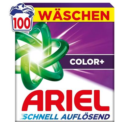 Ariel 's schnell auflösendes Pulver Waschmittel Color+, 100, 100 Wäschen, Color+, Fleck-Weg-Power beim 1. Waschen, Sofortige Wirkung, selbst in kaltem Wasser Ariel 's schnell auflösendes Pulver Waschmittel Color+, 100, 100 Wäschen, Color+, Fleck-Weg-Power beim 1. Waschen, Sofortige Wirkung, selbst in kaltem Wasser