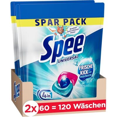 Spee Power Caps Frische-Kick 24 h Deofrische Spar Pack (120 Waschladungen), Vollwaschmittel verleiht Reinheit, Strahlkraft & Frische, Waschmittel mit 24 h Deofrische, 20–95 °C Spee Power Caps Frische-Kick 24 h Deofrische Spar Pack (120 Waschladungen), Vollwaschmittel verleiht Reinheit, Strahlkraft & Frische, Waschmittel mit 24 h Deofrische, 20–95 °C