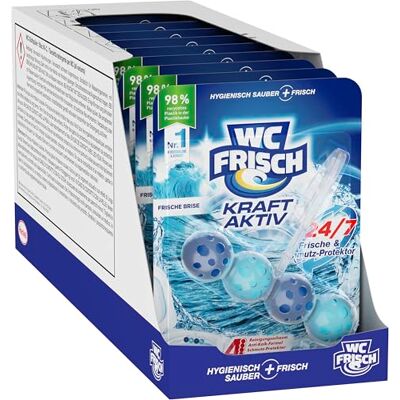 WC-Frisch WC Frisch Kraft Aktiv Duftspüler Frische Brise (10er Pack), WC-Reiniger für Reinigung bei jeder Spülung, Duftsteine für langanhaltend frischen Duft, + 50 % Anti-Kalk Effekt* WC-Frisch WC Frisch Kraft Aktiv Duftspüler Frische Brise (10er Pack), WC-Reiniger für Reinigung bei jeder Spülung, Duftsteine für langanhaltend frischen Duft, + 50 % Anti-Kalk Effekt*