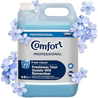Diversey Comfort Professional Weichspüler Fresh Classic – flüssiger Weichspüler für 77 Wäschen mit Frische-Duft für kuschelweiche Wäsche, antistatisch, für gewerbliche Wäschereien und im Haushalt 1 x 4.8L Diversey Comfort Professional Weichspüler Fresh Classic – flüssiger Weichspüler für 77 Wäschen mit Frische-Duft für kuschelweiche Wäsche, antistatisch, für gewerbliche Wäschereien und im Haushalt 1 x 4.8L