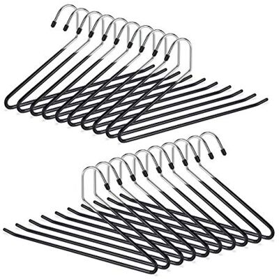 Relaxdays Hosenbügel 20er Set, rutschfest, Kleiderbügel für Hosen, gummiert aus Metall, platzsparend, Set, 35 cm, schwarz Relaxdays Hosenbügel 20er Set, rutschfest, Kleiderbügel für Hosen, gummiert aus Metall, platzsparend, Set, 35 cm, schwarz