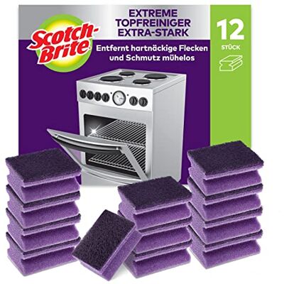 Scotch-Brite Extreme Topfreiniger extra-stark, 12 Stück pro Packung entfernt hartnäckige Flecken und Schmutz mühelos, Lila Scotch-Brite Extreme Topfreiniger extra-stark, 12 Stück pro Packung entfernt hartnäckige Flecken und Schmutz mühelos, Lila