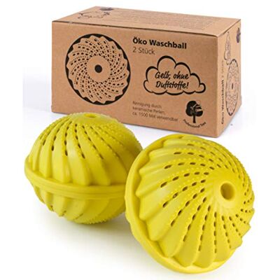 Hinrichs Waschball für Waschmaschine 2 Stück – Waschkugel für Waschmaschine mit Keramikperlen Waschen ohne Waschmittel – Gelb Eco Waschball ohne Duft Hinrichs Waschball für Waschmaschine 2 Stück – Waschkugel für Waschmaschine mit Keramikperlen Waschen ohne Waschmittel – Gelb Eco Waschball ohne Duft