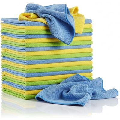 Glart Fusselfreie Mikrofaser-Auto-Reinigungstücher, weich, saugfähig und lackschonend, 40 x 40 cm blau, grün, gelb (30er-Pack) Glart Fusselfreie Mikrofaser-Auto-Reinigungstücher, weich, saugfähig und lackschonend, 40 x 40 cm blau, grün, gelb (30er-Pack)