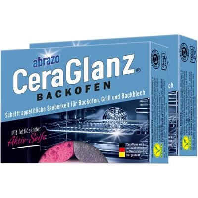 abrazo CeraGlanz Backofen 4 Backofenreiniger, 2x2 Stk. antibak. Ofenreiniger, Oven Cleaner, Backofen Reiniger, Reinigung von hartnäckigem Schmutz abrazo CeraGlanz Backofen 4 Backofenreiniger, 2x2 Stk. antibak. Ofenreiniger, Oven Cleaner, Backofen Reiniger, Reinigung von hartnäckigem Schmutz