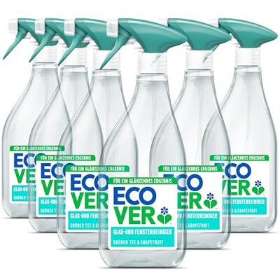 ECOVER Glasreiniger Spray, für streifenfreie Fenster, grüner Tee- und Grapefruitduft, 6er Pack, 6 x 500 ml ECOVER Glasreiniger Spray, für streifenfreie Fenster, grüner Tee- und Grapefruitduft, 6er Pack, 6 x 500 ml