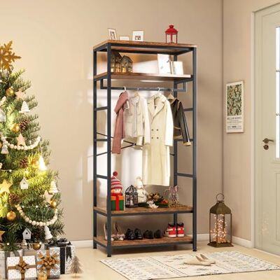 YITAHOME Garderobenständer, Hoher Garderobe, Industrieller Garderobenständer mit 4 Ablagen, Bodenstehende Kleiderstange mit Schuhablage, Kleiderständer für Flur, Wohnzimmer, Vintagebraun YITAHOME Garderobenständer, Hoher Garderobe, Industrieller Garderobenständer mit 4 Ablagen, Bodenstehende Kleiderstange mit Schuhablage, Kleiderständer für Flur, Wohnzimmer, Vintagebraun