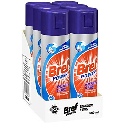 Bref Power Backofen & Grill, Backofenreiniger mit Aktivschaum, 6 x 500 ml, entfernt selbst hartnäckigste Verkrustungen Bref Power Backofen & Grill, Backofenreiniger mit Aktivschaum, 6 x 500 ml, entfernt selbst hartnäckigste Verkrustungen