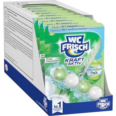 WC-Frisch WC Frisch Kraft Aktiv Duftspüler Minze & Eukalyptus (10er Pack), Pro Nature WC-Stein mit Anti-Kalk-Formel, Reinigungsschaum, Schmutz-Protektor, WC-Reiniger mit 95% biologisch abbaubaren Duftstoffen WC-Frisch WC Frisch Kraft Aktiv Duftspüler Minze & Eukalyptus (10er Pack), Pro Nature WC-Stein mit Anti-Kalk-Formel, Reinigungsschaum, Schmutz-Protektor, WC-Reiniger mit 95% biologisch abbaubaren Duftstoffen