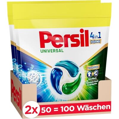 Persil Tiefenrein 4in1 DISCS (100 Waschladungen), Universal Waschmittel mit Tiefenrein-Frische, Vollwaschmittel für reine Wäsche und hygienische Frische für die Maschine Persil Tiefenrein 4in1 DISCS (100 Waschladungen), Universal Waschmittel mit Tiefenrein-Frische, Vollwaschmittel für reine Wäsche und hygienische Frische für die Maschine