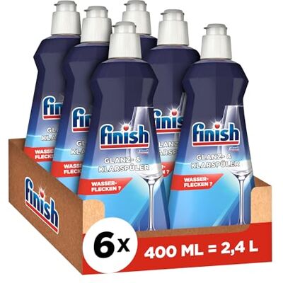 Finish Glanz- und Klarspüler – Für strahlendes und trockeneres Geschirr ohne Wasserflecken – Megapack mit 6 x 400 ml Finish Glanz- und Klarspüler – Für strahlendes und trockeneres Geschirr ohne Wasserflecken – Megapack mit 6 x 400 ml