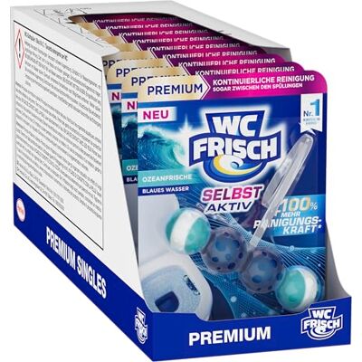 WC-Frisch WC FRISCH Selbst Aktiv Ozeanfrische Blauspüler (10x50g), WC Steine mit Anti-Kalk-Formel,Reinigungsschaum & blauem Wasser,WC-Reiniger für extra Frische & eine sichtbare Reinigung zwischen den Spülungen WC-Frisch WC FRISCH Selbst Aktiv Ozeanfrische Blauspüler (10x50g), WC Steine mit Anti-Kalk-Formel,Reinigungsschaum & blauem Wasser,WC-Reiniger für extra Frische & eine sichtbare Reinigung zwischen den Spülungen
