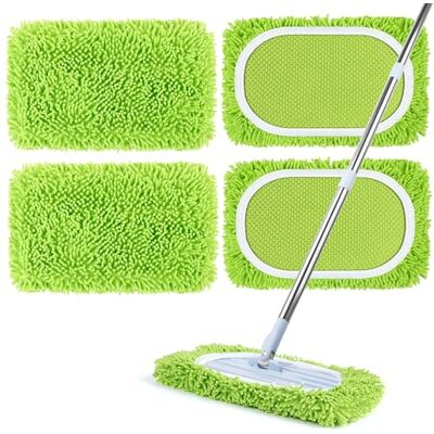 AiQInu 2 Stück Tücher Wiederverwendbare für Swiffer Sweeper Mop, Trockene Bodentücher, Reusable Waschbare Feuchte Bodentücher Grün AiQInu 2 Stück Tücher Wiederverwendbare für Swiffer Sweeper Mop, Trockene Bodentücher, Reusable Waschbare Feuchte Bodentücher Grün