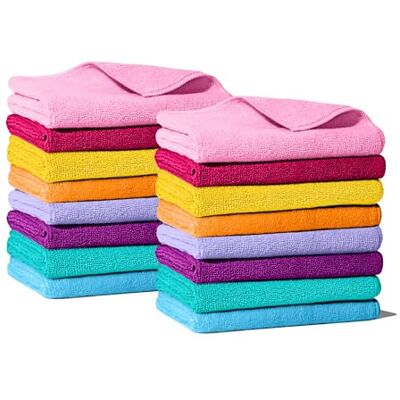 Genius Happy Rainbow – Packung mit 16 wiederverwendbaren Mikrofasertüchern, super saugfähig, waschbar und strapazierfähig, für die Küche, schnelltrocknend, nachhaltig, 38 x 36 cm Genius Happy Rainbow – Packung mit 16 wiederverwendbaren Mikrofasertüchern, super saugfähig, waschbar und strapazierfähig, für die Küche, schnelltrocknend, nachhaltig, 38 x 36 cm