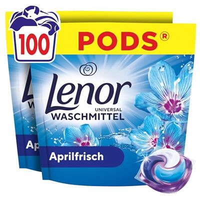 Lenor Pods Universal Waschkapseln Waschmittel, 100 Waschladungen, Aprilfrisch, Lang Anhaltende Frische Und Extra Geruchsabwehr Lenor Pods Universal Waschkapseln Waschmittel, 100 Waschladungen, Aprilfrisch, Lang Anhaltende Frische Und Extra Geruchsabwehr