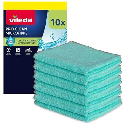 Vileda Pro Clean Mikrofasertücher mit aktiven Enzymen Großpack Reinigungstücher mit überlegener Reinigungskraft Maschinenwaschbar 10er Pack Vileda Pro Clean Mikrofasertücher mit aktiven Enzymen Großpack Reinigungstücher mit überlegener Reinigungskraft Maschinenwaschbar 10er Pack