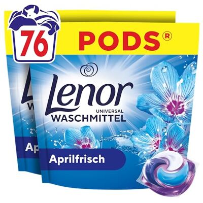 Lenor Pods, Universal Waschkapseln Waschmittel, 76 Waschladungen, Aprilfrisch, Lang Anhaltende Frische Und Extra Geruchsabwehr Lenor Pods, Universal Waschkapseln Waschmittel, 76 Waschladungen, Aprilfrisch, Lang Anhaltende Frische Und Extra Geruchsabwehr