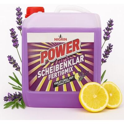 NIGRIN POWER Scheibenklar Fertigmix Lavendel-Citrus 5 Liter Reinigungszusatz für Autoscheiben und Scheinwerfee entfernt Schmutz, Insektenreste, Dieselabgase eiweißzersetzende Formel ab 5°C NIGRIN POWER Scheibenklar Fertigmix Lavendel-Citrus 5 Liter Reinigungszusatz für Autoscheiben und Scheinwerfee entfernt Schmutz, Insektenreste, Dieselabgase eiweißzersetzende Formel ab 5°C