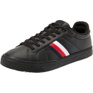 Tommy Hilfiger Herren Court Sneaker Icon Stripes Low Top, Schwarz (Black), 40 Tommy Hilfiger Herren Court Sneaker Icon Stripes Low Top, Schwarz (Black), 40