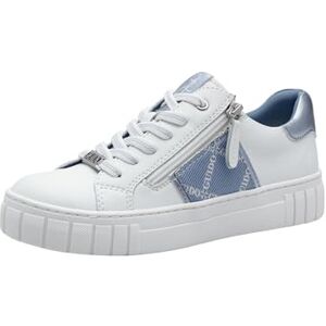 MARCO TOZZI by Guido Maria Kretschmer Damen Sneaker flach mit Reißverschluss Freizeit, Mehrfarbig (White/lt.Blue), 36 EU MARCO TOZZI by Guido Maria Kretschmer Damen Sneaker flach mit Reißverschluss Freizeit, Mehrfarbig (White/lt.Blue), 36 EU