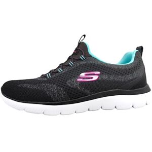 Skechers Damen Summits New Nature Turnschuhe, Black Knit/Pink & Aqua Trim, 37.5 EU Skechers Damen Summits New Nature Turnschuhe, Black Knit/Pink & Aqua Trim, 37.5 EU