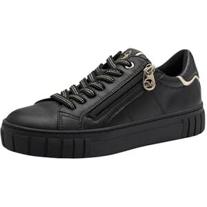 MARCO TOZZI by Guido Maria Kretschmer Damen Sneaker flach mit Reißverschluss Freizeit, Schwarz (Black Comb), 37 EU MARCO TOZZI by Guido Maria Kretschmer Damen Sneaker flach mit Reißverschluss Freizeit, Schwarz (Black Comb), 37 EU