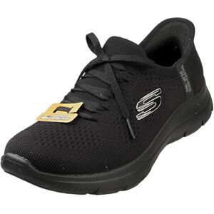 Skechers Damen Summits New Daily Turnschuhe, Black Knit/Gunmetal Trim, 38.5 EU Skechers Damen Summits New Daily Turnschuhe, Black Knit/Gunmetal Trim, 38.5 EU
