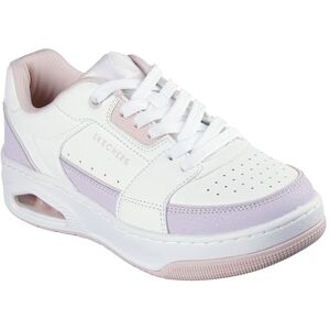 Skechers UNO Court Damen-Sneaker im Court-Stil, Weißes Leder Duraleather Lavendel Pink Trim, 41 EU Skechers UNO Court Damen-Sneaker im Court-Stil, Weißes Leder Duraleather Lavendel Pink Trim, 41 EU