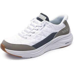 Skechers Herren Contour Foam Cozy Fit Sneaker, White Mesh/Duraleather/Taupe Trim, 41.5 EU Skechers Herren Contour Foam Cozy Fit Sneaker, White Mesh/Duraleather/Taupe Trim, 41.5 EU