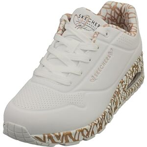 Skechers Damen UNO Loving Love Sneaker, White Durabuck Rose Gold Print Trim, 39.5 EU Skechers Damen UNO Loving Love Sneaker, White Durabuck Rose Gold Print Trim, 39.5 EU