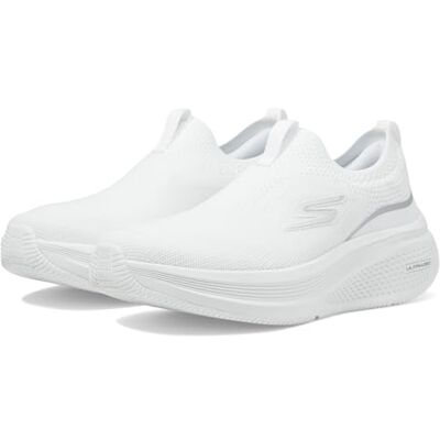 Skechers Go Run Elevate 2.0 Sneaker für Damen, Weißer Textilbesatz, silberfarben, 40 EU Skechers Go Run Elevate 2.0 Sneaker für Damen, Weißer Textilbesatz, silberfarben, 40 EU