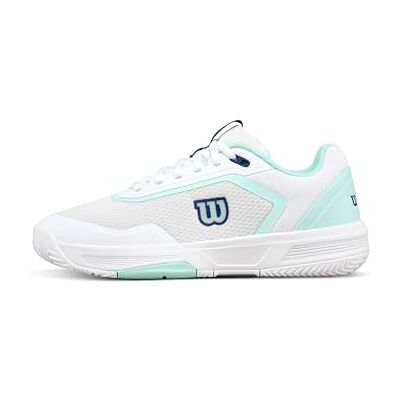 WILSON Courtglide Damen-Tennisschuhe, Ideale Passform, Luftiger Komfort, Zuverlässiger Grip, Stoßdämpfung, Farbe: Weiß/Silber, Größe: 6.5 WILSON Courtglide Damen-Tennisschuhe, Ideale Passform, Luftiger Komfort, Zuverlässiger Grip, Stoßdämpfung, Farbe: Weiß/Silber, Größe: 6.5