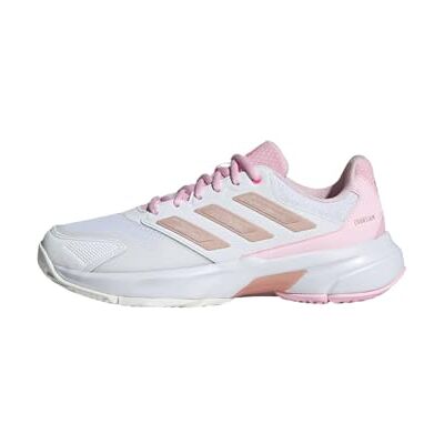 Adidas Damen Courtjam Control 3 Tennis Shoes, Cloud White/Silver Metallic/Lucid Pink, 38 EU Adidas Damen Courtjam Control 3 Tennis Shoes, Cloud White/Silver Metallic/Lucid Pink, 38 EU