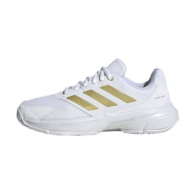Adidas Damen Courtjam Control 3 Tennis Shoes, FTWR White/Gold met./FTWR White, 39 1/3 EU Adidas Damen Courtjam Control 3 Tennis Shoes, FTWR White/Gold met./FTWR White, 39 1/3 EU