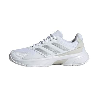 Adidas Damen Courtjam Control 3 Tennis Shoes, Cloud White/Silver Metallic/Grey One, 40 2/3 EU Adidas Damen Courtjam Control 3 Tennis Shoes, Cloud White/Silver Metallic/Grey One, 40 2/3 EU