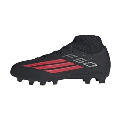Adidas Unisex Kinder F50 Club Mid Firm Ground/Multi Ground Football Boots Kids, core Black/Lucid red/core Black, 30 EU Adidas Unisex Kinder F50 Club Mid Firm Ground/Multi Ground Football Boots Kids, core Black/Lucid red/core Black, 30 EU