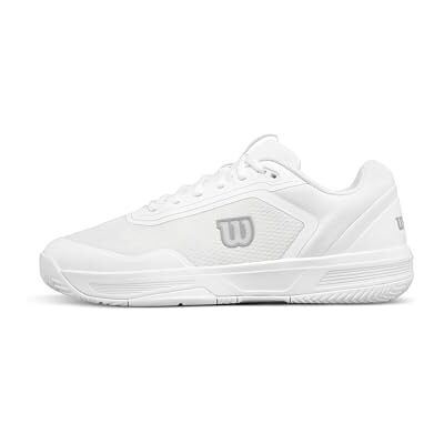 WILSON Courtglide Damen-Tennisschuhe, Ideale Passform, Luftiger Komfort, Zuverlässiger Grip, Stoßdämpfung, Farbe: Weiß/Silber, Größe: 5 WILSON Courtglide Damen-Tennisschuhe, Ideale Passform, Luftiger Komfort, Zuverlässiger Grip, Stoßdämpfung, Farbe: Weiß/Silber, Größe: 5