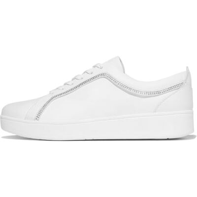 Fitflop Rally Crystal-Trim Damen-Sneaker aus Leder, Urban White, 38.5 EU Fitflop Rally Crystal-Trim Damen-Sneaker aus Leder, Urban White, 38.5 EU