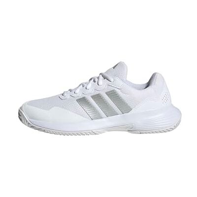 Adidas Damen GAMECOURT 2 Tennis Shoes, FTWR White/Silver met./Silver met., 37 1/3 EU Adidas Damen GAMECOURT 2 Tennis Shoes, FTWR White/Silver met./Silver met., 37 1/3 EU