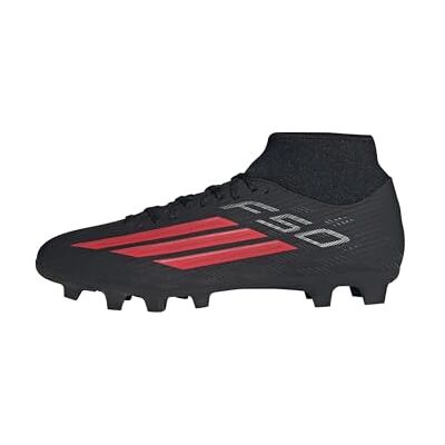 Adidas Unisex F50 Club Mid Cut Firm Ground/Multi Ground Football Boots, core Black/Lucid red/core Black, 44 2/3 EU Adidas Unisex F50 Club Mid Cut Firm Ground/Multi Ground Football Boots, core Black/Lucid red/core Black, 44 2/3 EU