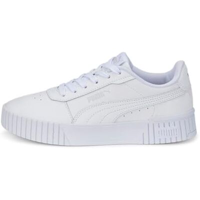 Puma Mädchen Carina 2.0 Jr Sneaker, White White Silver, 38.5 EU Puma Mädchen Carina 2.0 Jr Sneaker, White White Silver, 38.5 EU