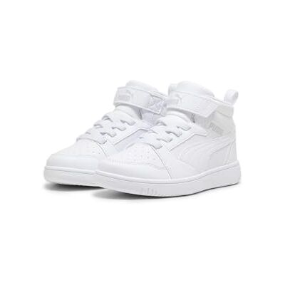 Puma Unisex Kids Rebound V6 Mid Ac+ Ps Sneakers, White-Cool Light Gray, 31 EU Puma Unisex Kids Rebound V6 Mid Ac+ Ps Sneakers, White-Cool Light Gray, 31 EU