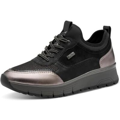 Jana Damen Sneaker flach Sportlich Vegan, Schwarz (Black), 37 EU Jana Damen Sneaker flach Sportlich Vegan, Schwarz (Black), 37 EU