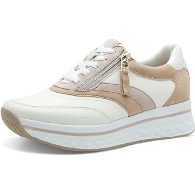 Tamaris Comfort Damen Plateau Sneaker mit Reißverschluss Sportlich, Beige (Beige Comb), 40 EU Tamaris Comfort Damen Plateau Sneaker mit Reißverschluss Sportlich, Beige (Beige Comb), 40 EU