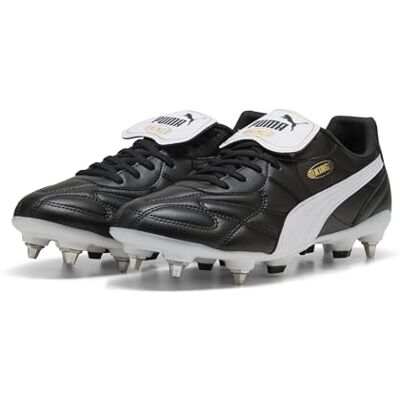 Puma Erwachsene King TOP MxSG Fußballschuhe 47, Black White Gold Puma Erwachsene King TOP MxSG Fußballschuhe 47, Black White Gold
