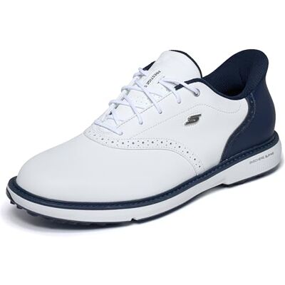 Skechers Herren Go Golf Prestige Sl Waterproof Spiked Golf Shoes Slip-InTurnschuhe, White/Navy Spikeless, 47 EU Skechers Herren Go Golf Prestige Sl Waterproof Spiked Golf Shoes Slip-InTurnschuhe, White/Navy Spikeless, 47 EU