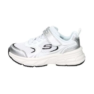 Skechers Mädchen Retro-Graph Turnschuhe, White Pu/Silver Mesh, 36 EU Skechers Mädchen Retro-Graph Turnschuhe, White Pu/Silver Mesh, 36 EU