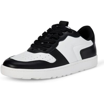 Amazon Essentials Damen Niedrige Sneaker, Tennisschuh, Retro, Schwarz Weiß, 41 EU Amazon Essentials Damen Niedrige Sneaker, Tennisschuh, Retro, Schwarz Weiß, 41 EU