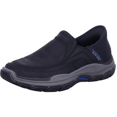 Skechers Herren RESPECTED Elgin Trainer, Black Leather, 45 EU Skechers Herren RESPECTED Elgin Trainer, Black Leather, 45 EU